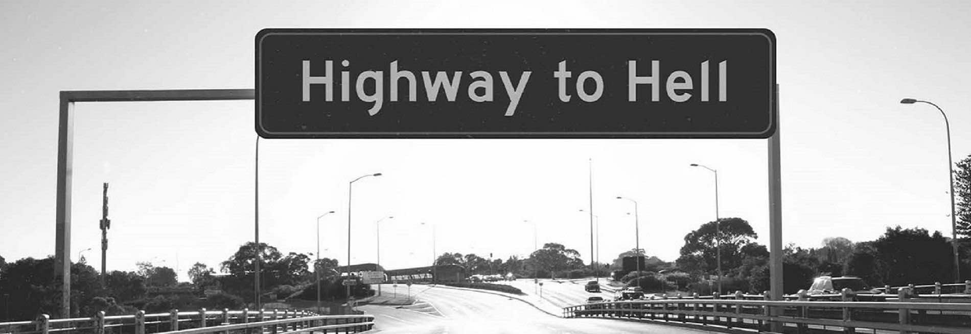 πινακίδα που γράφει Highway to Hell