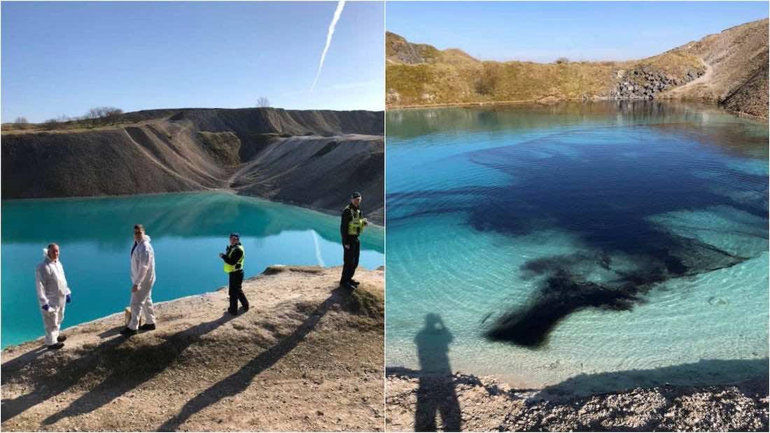 λίμνη με μαύρη μπογιά 