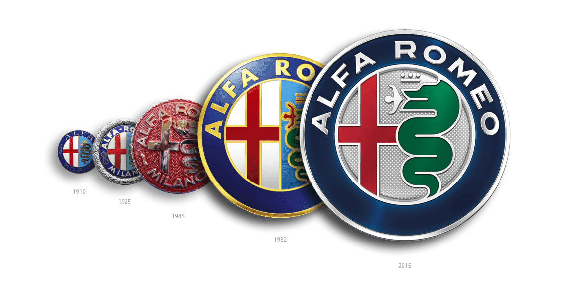 διάφορα λογότυπα της Alfa Romeo