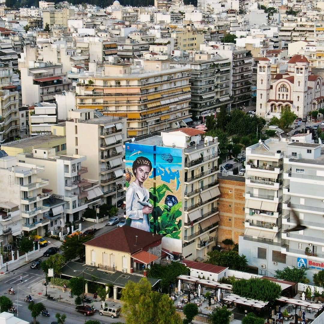 Φανταχτερό mural του street artist Kle, στην Πάτρα, Αγίας Σοφίας 18