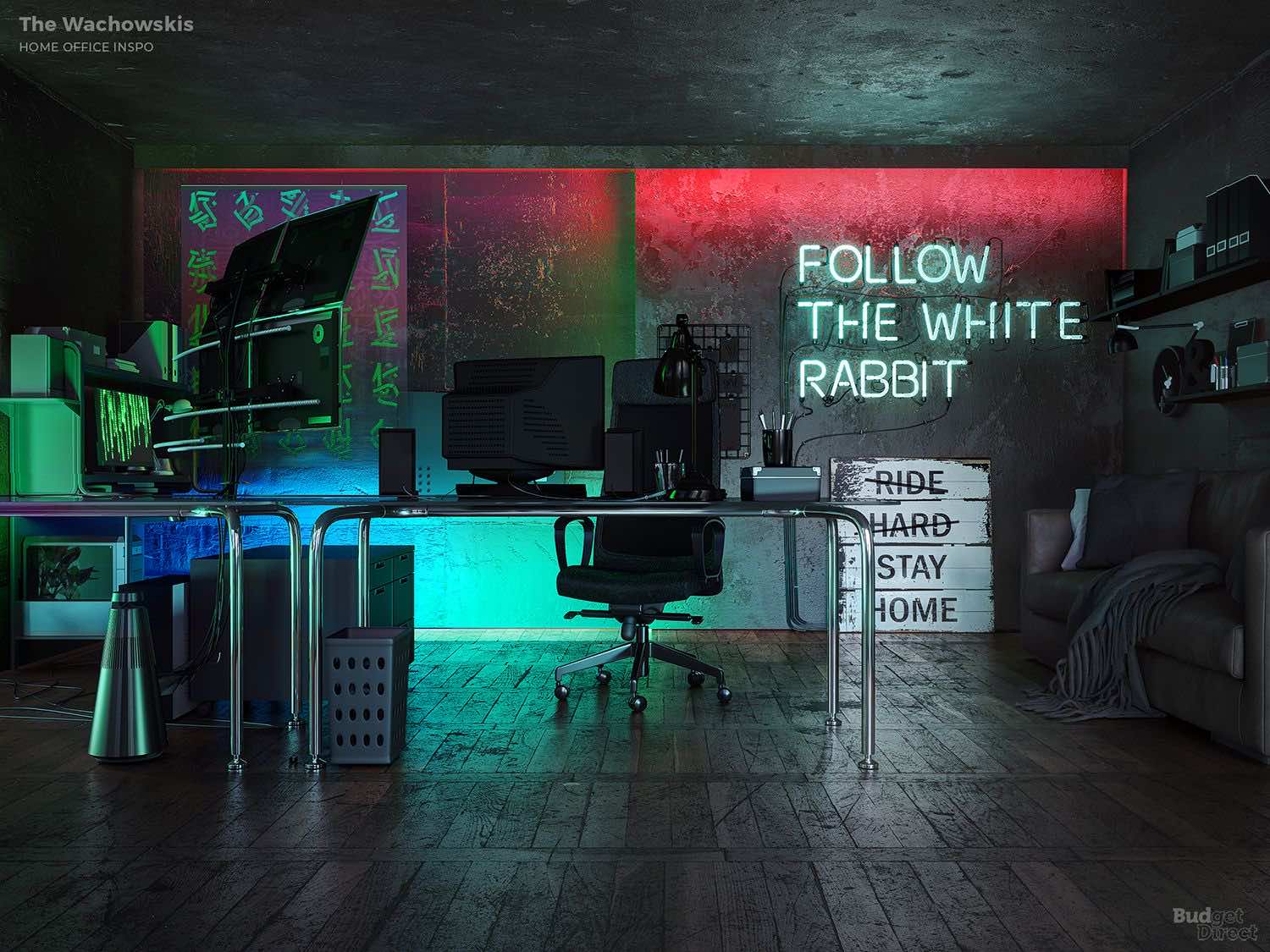 Γραφείο διακοσμημένο με έμπνευση από την ταινία Matrix