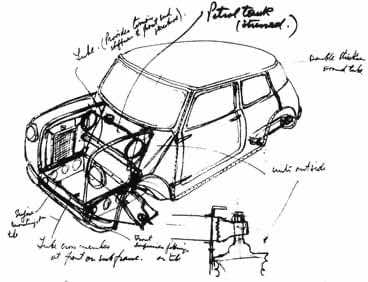 Σχέδιο για το Morris Mini Minor σε χαρτί