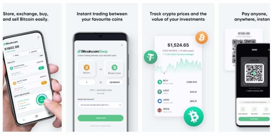 στιγμιότυπα από εφαρμογή για bitcoin