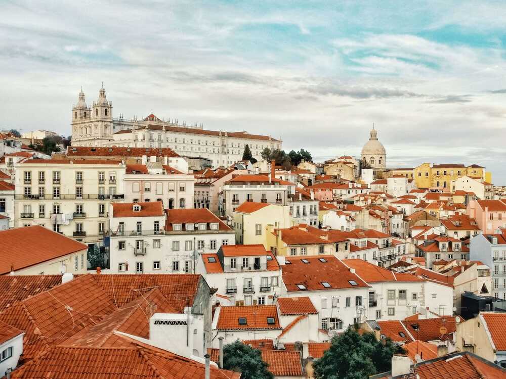 Εικόνα από την Πορτογαλία, κεραμίδια σπιτιών, όψη από ψηλά