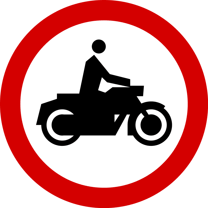 σήμανση απαγόρευσης μοτοσικλέτας