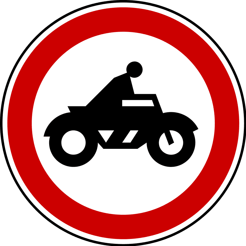 σήμανση απαγόρευσης μοτοσικλέτας 