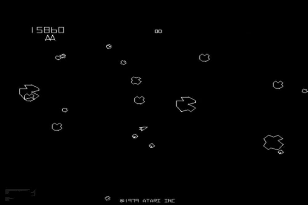 Οθόνη ηλεκτρονικού παιχνιδιού μαύρο φόντο άσπρα στοιχεία