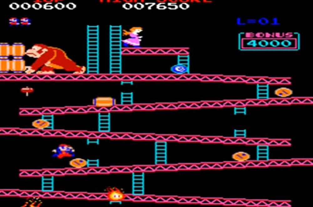 Screen shot από το ηλεκτρονικό παιχνίδι Donkey Kong